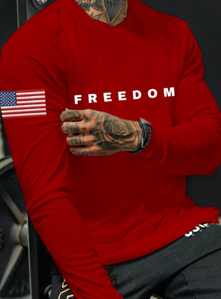 Men's Casual Freedom Print T-Shirt