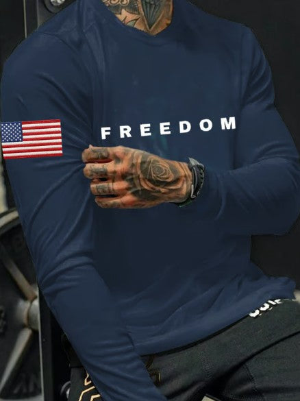 Men's Casual Freedom Print T-Shirt