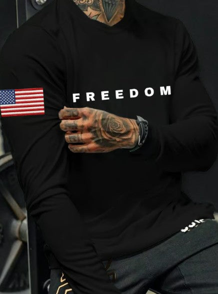 Men's Casual Freedom Print T-Shirt