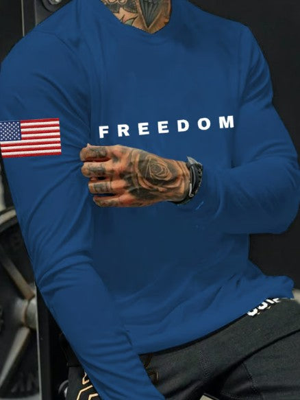 Men's Casual Freedom Print T-Shirt