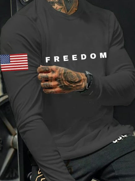 Men's Casual Freedom Print T-Shirt