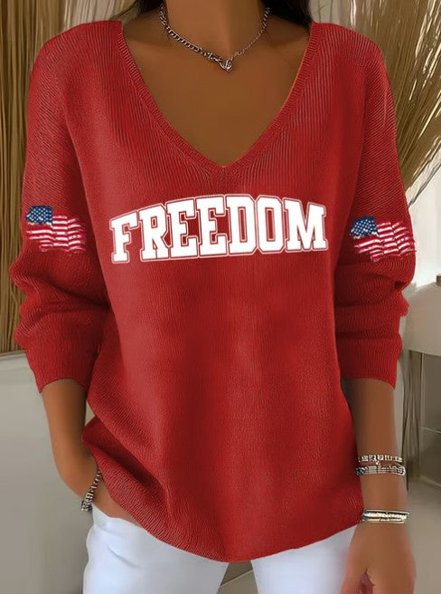 Women's Hot Print V-Neck T-Shirt