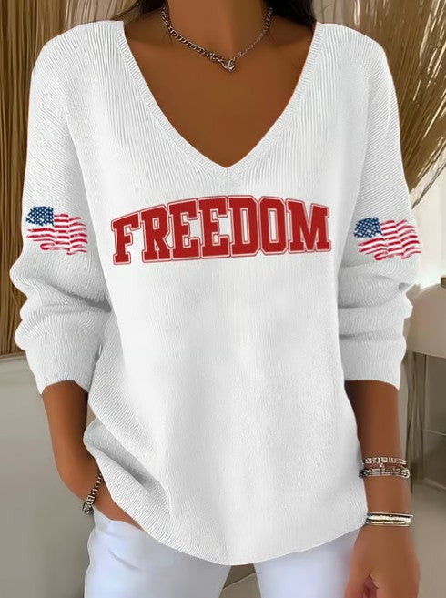 Women's Hot Print V-Neck T-Shirt