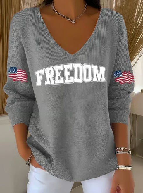 Women's Hot Print V-Neck T-Shirt