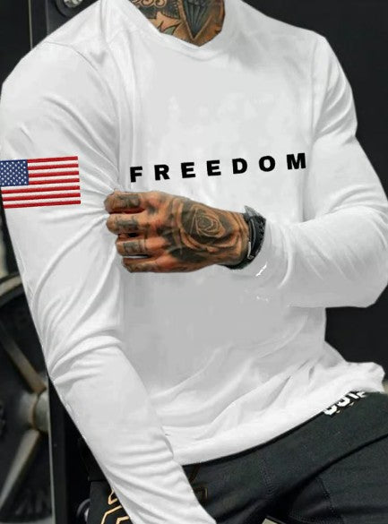 Men's Casual Freedom Print T-Shirt
